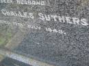 Victor Charles SUTHERS, husband, died 17 July 1943; Bald Hills (Sandgate) cemetery, Brisbane 