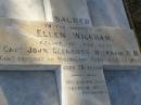 Ellen WICKHAM, relict of the late Capt John Clements WICKHAM, resident of Queensland 1853 - 1859,  aged 75 years; Bald Hills (Sandgate) cemetery, Brisbane 