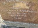 Mary, wife of G.H. WHITNALL, died 11 Oct 1931 aged 26 years; Bald Hills (Sandgate) cemetery, Brisbane 