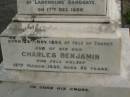 
Mary Elizabeth SOUTHERDEN,
wife of Edward Barton SOUTHERDEN of
Langholme Sandgate,
died Narangba Friday 20 July 190 aged 67 years;
Edward Barton SOUTHERDEN,
born 24 Nov 1830 Isle of Thanet,
died Langholme Sandgate 17 Dec 1906;
Charles Benjamin,
son,
died 18 March 1930 aged 56 years;
Edward Barton SOUTHERDEN,
29 April 1859 - 26 March 1944;
Frances,
wife,
11 March 1864 - 19 July 1942;
Dora,
daughter,
15-3-90 - 25-4-71;
Vera,
daughter,
15-9-88 - 21-7-77;
Lucy March SOUTHERDEN,
died Langholme Wed 6 May 1903 aged 46 years;
Edith Ada,
sister,
died 11 Aug 1914 aged 44 years,
interred Rugby Cemetery England;
Annie C. SOUTHERDEN,
died 16 Nov 1938;
Bald Hills (Sandgate) cemetery, Brisbane

