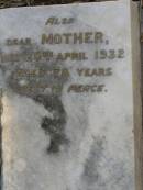 
John MACDONALD,
died 18 Feb 1897 aged 65 years;
William Robert,
son,
died in infancy;
John MACDONALD,
son,
died 26 Dec 1912 aged 25 years;
Alexander Sydney MCDONALD,
youngest son of Margaret MCDONALD,
killed in action Dernacourt
5 April 1918 aged 24 years;
[unnamed]
mother,
died 20 April 1932 aged 78 years;
Bald Hills (Sandgate) cemetery, Brisbane
