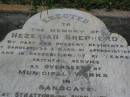 Hezekiah SHEPHERD, husband of Martha Ann SHEPHERD, 21 years overseer of municipal works, born Stratford-on-Avon 16 April 1838, died Sandgate 29 Mary 1901; Martha Ann SHEPHERD, 1851 - 1920; Bald Hills (Sandgate) cemetery, Brisbane 