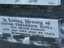 Ottilie QUILL, mother, died 9 Dec 1957 aged 77 years; Frederick QUILL, father, died 24 Sept 1940? aged 53 years; Victor Frederick QUILL, lost Halkin disaster 23 July 1960 aged 49 years; Bald Hills (Sandgate) cemetery, Brisbane 