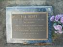 Bill SCOTT, died 5 april 2003 aged 80 years, husband father grandad; Bald Hills (Sandgate) cemetery, Brisbane 