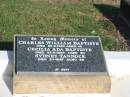 Charles William BAPTISTE, died 20-2-1960 aged 80 years; Cecilia Ada BAPTISTE, died 23-9-1964 aged 80 years; Sydney TANNOCK, died 5-1-1997 aged 88 years; Bald Hills (Sandgate) cemetery, Brisbane 