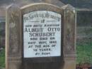 Albert Otto SCHUBERT, brother, died 20 May 1955 aged 70 years; Bald Hills (Sandgate) cemetery, Brisbane 