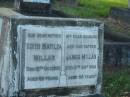 Edith Matilda MILLAR, mother, died 12 Oct 1965 aged 85 years; James MILLAR, husband father, died 12 Sept 1943 aged 68 years; Bald Hills (Sandgate) cemetery, Brisbane 