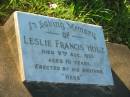 Leslie Francis HOLZ, died 9 Aug 1926 aged 10 years, erected by brother Herb; Bald Hills (Sandgate) cemetery, Brisbane 