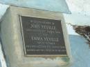 John NEVILLE, died 23 May 1927 aged 80 years; Emma NEVILLE, wife, died 20 Dec 1931 aged 82 years; Bald Hills (Sandgate) cemetery, Brisbane 