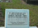 Francis (Frank) Anthony TRIMS, husband father son brother, died 10 Aug 1947 aged 35 years; Bald Hills (Sandgate) cemetery, Brisbane 