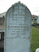 William TOWNSEND, died 11 Aug 1893 aged 83 years; Elizabeth Salmon, wife, died Charters Towers 26 June 1907 aged 66 years; Bald Hills (Sandgate) cemetery, Brisbane 