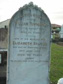 
William TOWNSEND,
died 11 Aug 1893 aged 83 years;
Elizabeth Salmon,
wife,
died Charters Towers 26 June 1907 aged 66 years;
Bald Hills (Sandgate) cemetery, Brisbane
