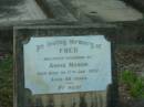 Fred, husband of Annie MASON, died 11 Jan 1932 aged 68 years; Bald Hills (Sandgate) cemetery, Brisbane 