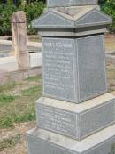 Janet OConnor (Wife of Daniel OConnor) Died 9 Jul 1895 aged 68
Born Daniel OConnor 6 Jul 1826, Died 7 Dec 1916
Anglican Cemetery, Sherwood.