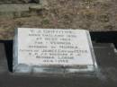 V.J. Griffiths born England 1896 at rest 1962
for Vernon
father of Janice, Gay, Peter
Norma Lorne 1904-1968
Anglican Cemetery, Sherwood.