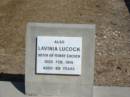 Lavinia Lucock (sister of Henry Lucock) feb 1915 aged 89
Anglican Cemetery, Sherwood.