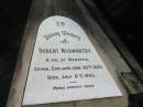 
Robert Nosworthy Born Manaton, Devon England Jun 26 1825 Died Jul 6 1903
Anglican Cemetery, Sherwood.


