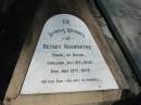 Betsey Nosworthy Born Devon England Oct 8 1830 Died Nov 12 1925
Anglican Cemetery, Sherwood.
