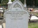 
Arthur Benjamin Radcliffe
Died Dec 2 1887 aged 24

Sherwood (Anglican) Cemetery, Brisbane
