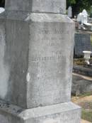 
Henry Jordan
Jun 30 1890 aged 71
also wife
Elizabeth Jordan
died 22 Apr 1903 aged 67 yrs

Sherwood (Anglican) Cemetery, Brisbane

