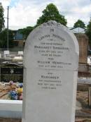 
Margaret Sinnamon
died 10 Dec 1904 aged 83
William Henry (her son)
died 22 Jun 1884 aged 30 yrs
and Margaret (her Granddaughter)
Died 20 Jan 1895 aged 7 days

Sherwood (Anglican) Cemetery, Brisbane
