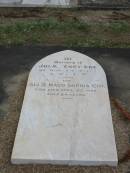 
John Henry COE
mar 19 1887 aged 7 yrs
Alice Maud Sophia Coe
Apr 5 1958 aged 84

Sherwood (Anglican) Cemetery, Brisbane
