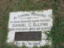 Samuel G.B. Lynn
born 19-10-1904
died 24-5-1970
Dorothy Enid Lynn
born 30-6-1904
died 31-12-2001
Sherwood (Anglican) Cemetery, Brisbane
