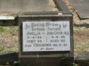 Mother-Father
Amelia CATCHPOLE
3-4-34 aged 58
John CATCHPOLE
4-6-39 aged 62
Grandma 26-8-32
Sherwood (Anglican) Cemetery, Brisbane