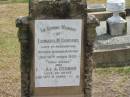 
Leonard M. GODDARD
late of Rockhampton
16 Mar 1929
wife
Rode Anna GODDARD
14 Nov 1958

Sherwood (Anglican) Cemetery, Brisbane

