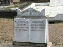 
Alice Norman CROSTON
Apr 8 1930 aged 78,
Catherine Ashwin STEER
Oct 5 1931 aged 75

Sherwood (Anglican) Cemetery, Brisbane

