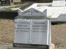 Alice Norman CROSTON
Apr 8 1930 aged 78,
Catherine Ashwin STEER
Oct 5 1931 aged 75
Sherwood (Anglican) Cemetery, Brisbane