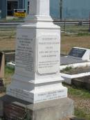 Celia Sabina
widow of
William CRAIES
born Nov 27 1834
Died Feb 12 1865
buried Christ Church Milton
also her son
Walter Hamilton CRAIES
born Ipswich 16-2-1857
Died Graceville 9-7-1932
Helene (Nell) CRAIES
27-12-1890
5-4-1972
Frances Eliza Adelaide CRAIES
Jan 20 1854 aged 10 months
Frances Adelaide CRAIES
1888 - 1968
Sherwood (Anglican) Cemetery, Brisbane