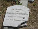 
Charles Edward MORTON
born: 5 Jun 1838
died: 6 Oct 1918

and wife
Felicia Emily MORTON
28 Jan 1924 aged 77

Sherwood (Anglican) Cemetery, Brisbane

