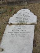Matilda SMITH wife of William SMITH died 28 Dec 1906 aged 64 yrs?  William SMITH 28 Sep 1920aged 84  Sherwood (Anglican) Cemetery, Brisbane  