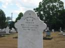 Fanny
wife of G.F. PRATTEN
23 Jan 1911
aged 40
Sherwood (Anglican) Cemetery, Brisbane