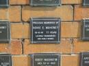 
Nonie E MAHONEY
18-8-91 77 yrs

Sherwood (Anglican) Cemetery, Brisbane
