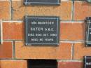 Ian McIntosh SUTER
20 Oct 1990
aged 80 yr
Sherwood (Anglican) Cemetery, Brisbane