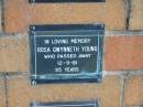 Rosa Gwynneth YOUNG
12-9-81
95 yrs
Sherwood (Anglican) Cemetery, Brisbane