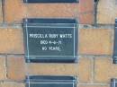 Priscilla Ruby WATTS
4-6-71
80 yrs
Sherwood (Anglican) Cemetery, Brisbane