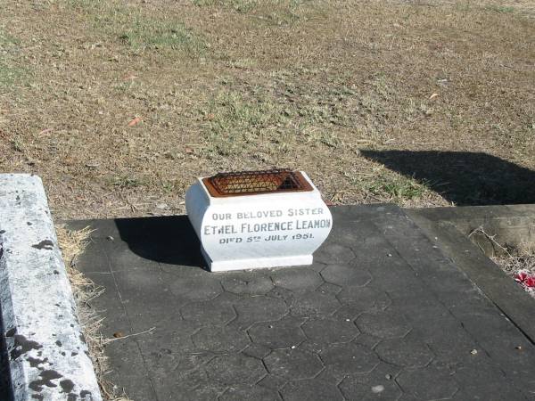 Ethel Florence Leamon 5 Jul 1951  | Anglican Cemetery, Sherwood.  |   | 