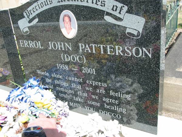 John Patterson (Doc) 1958-2001  | Sherwood (Anglican) Cemetery, Brisbane  | 