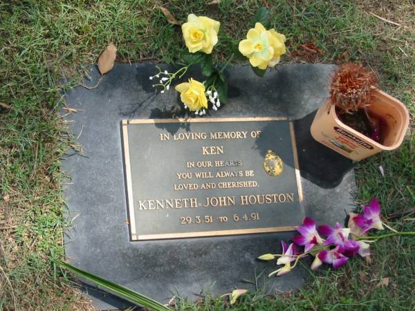 Kenneth John Houston  | 29-3-51 to 6-4-91  |   | Sherwood (Anglican) Cemetery, Brisbane  | 