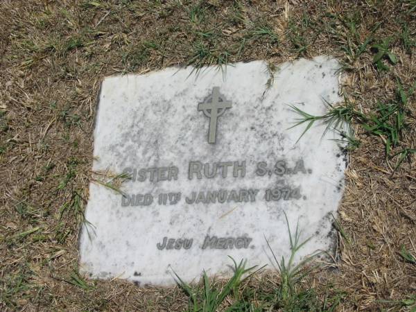 Sister Ruth  | 11 Jan 1974  |   | Sherwood (Anglican) Cemetery, Brisbane  | 