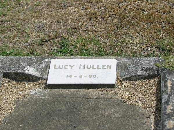 Lucy MULLEN  | 14-8-60  |   | Sherwood (Anglican) Cemetery, Brisbane  |   | 