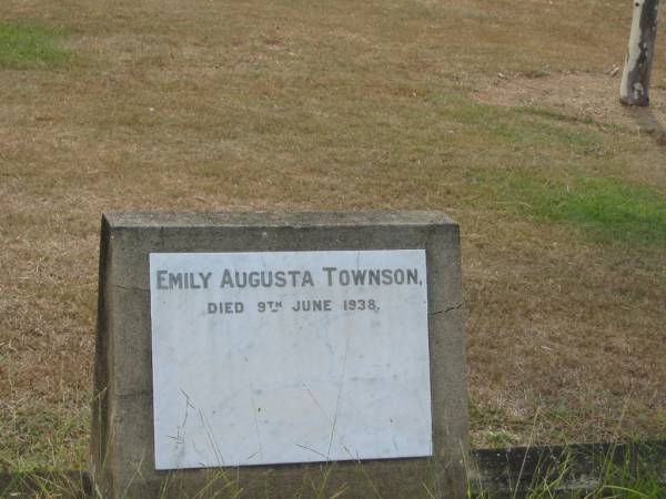 Emily Augusta TOWNSON  | 9 Jun 1938  |   | Sherwood (Anglican) Cemetery, Brisbane  |   | 