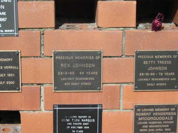 Rex JOHNSON  | 29-3-93 aged 64 yrs  |   | Sherwood (Anglican) Cemetery, Brisbane  |   | 