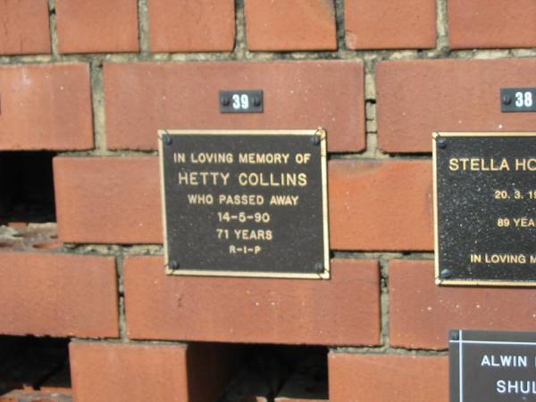 Hetty COLLINS  | 14-5-90  | aged 71 yrs  |   | Sherwood (Anglican) Cemetery, Brisbane  | 