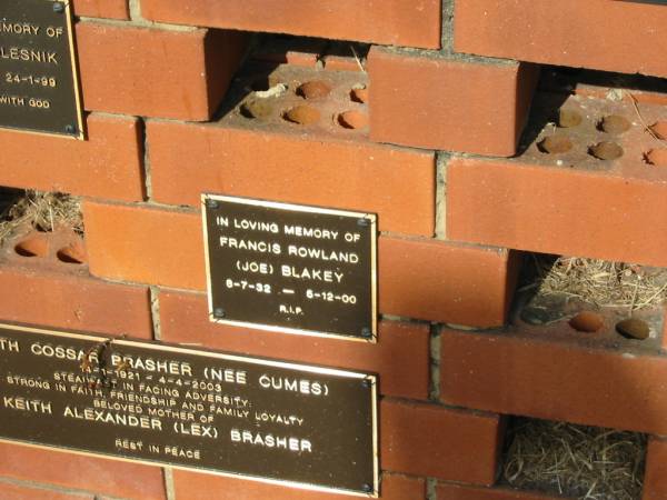 Francis Rowland (Joe) BLAKEY  | 8-7-32 to 8-12-00  |   | Sherwood (Anglican) Cemetery, Brisbane  | 