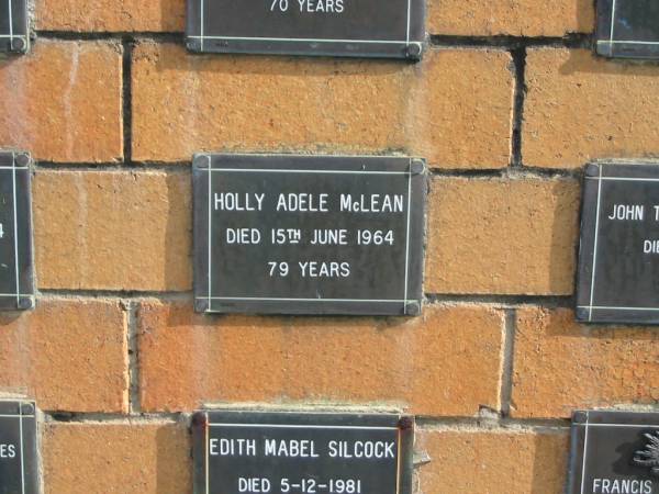 Holly Adele McLEAN  | 15 Jun 1964  | 79 yrs  |   | Sherwood (Anglican) Cemetery, Brisbane  | 