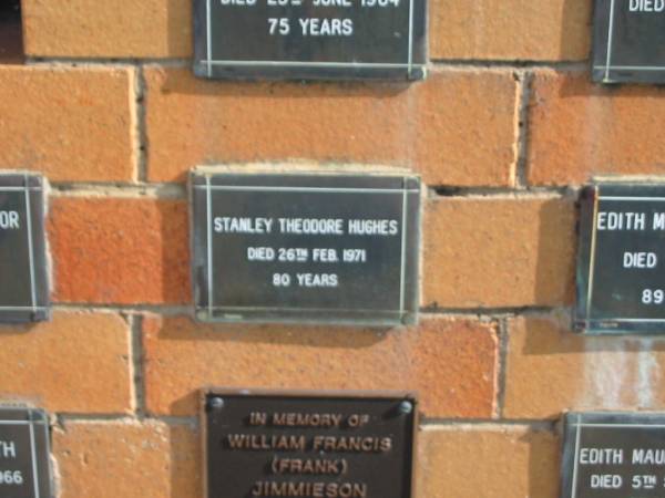 Stanley Theodore HUGHES  | 26 Feb 1971  | 80 yrs  |   | Sherwood (Anglican) Cemetery, Brisbane  | 